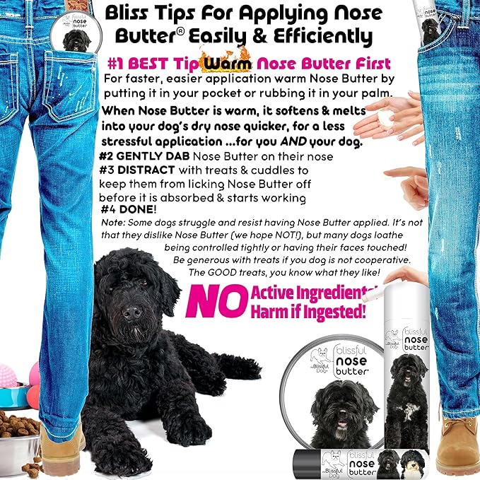 The Blissful Dog Portuguese Water Dog Unscented Nose Butter - Dog Nose Butter, 2 Ounce