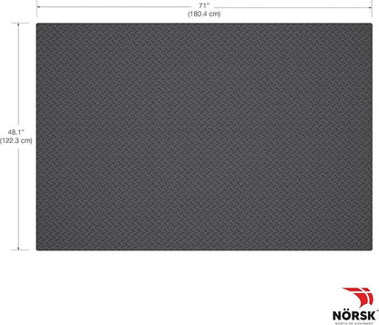 Norsk Foam Floor Gym Mats with Interlocking Tiles, .47" Thick, 24"x24", 24-Pack, 96 Square Feet, Diamond Plate Design, Grey