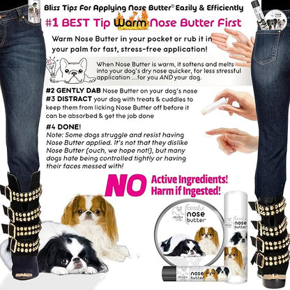 The Blissful Dog Japanese Chin Nose Butter, Versatile Dog Nose Balm for Dry Nose, Handcrafted Nose Moisturizer, Easy-to-Apply Dog Essentials, Unscented, 1 oz.