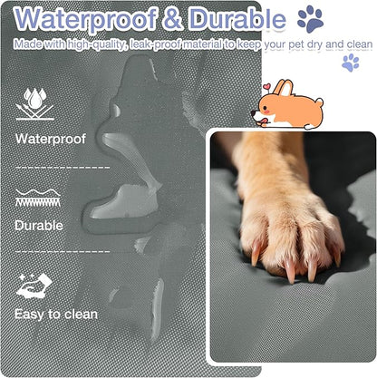 Kritter Planet Waterproof Foldable Dog Bed Pad for Camping & Travel, Portable Roll-Up Dog Bed Car Seat Pet Cushion Mat with Handles for Small & Medium Dogs, Indoor & Outdoor Use