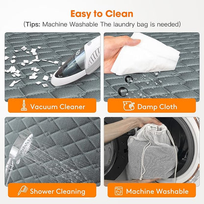MIXJOY Back Seat Extender - Hard Bottom Dog Car Seat Cover, Waterproof & Foldable Dog Hammock for Car Travel, Grey