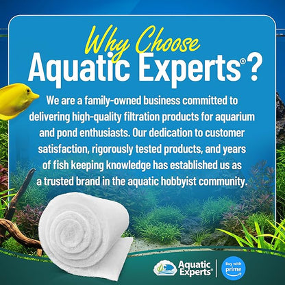 Aquatic Experts FilterFirst Aquarium Filter Pad - Aquarium Filter Floss for Crystal Clear Water, 3/4" - 1" Thick (24 Inch Wide, 12 Feet Long)
