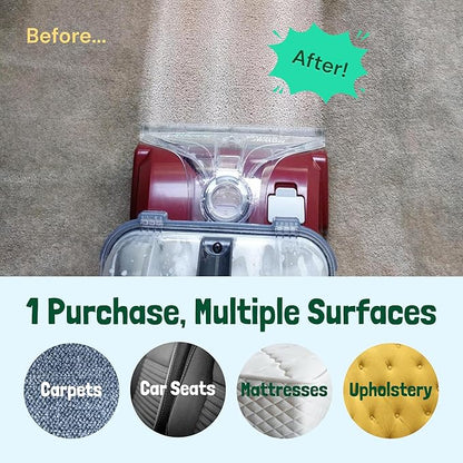 Sunny & Honey Carpet Cleaner Solution - 128 Fl Oz, Spring Mint Scent - Carpet Shampoo & Pet Stain Remover for Upholstery & Rugs, Works With Steam Cleaners
