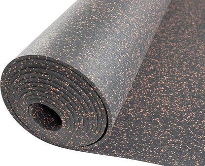 Playsafer Genaflex Rubber Gym Floor Mat, Heavy Duty Commercial Protective Gym Flooring Roll - 8mm Thick (10% Red, 4' X 4')