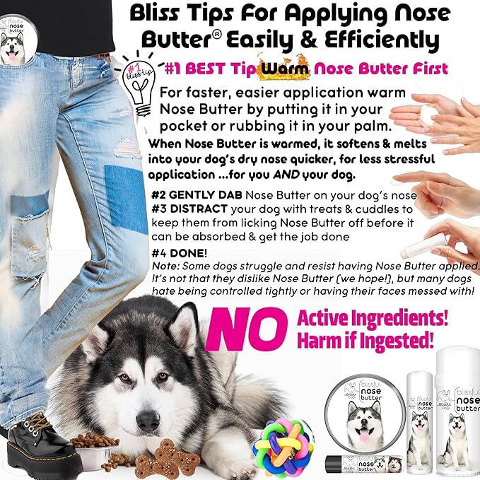 The Blissful Dog Malamute Unscented Nose Butter - Dog Nose Butter, 16 Ounce