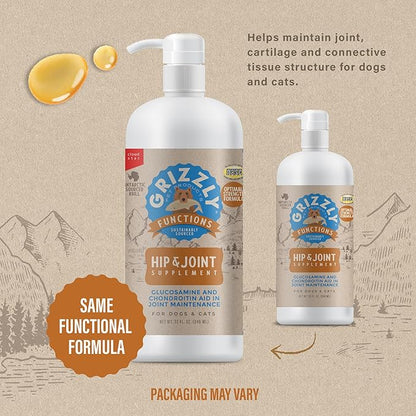 Grizzly Joint Aid for Dogs Liquid Hip and Joint Support (Extra Strength), 32 fl oz