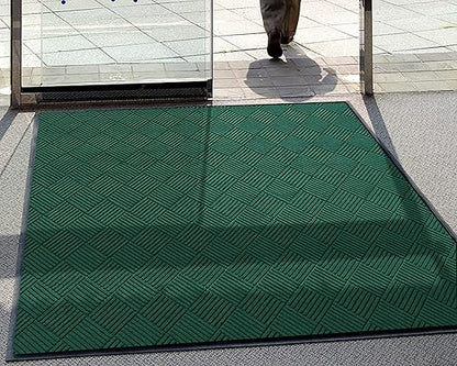 WaterHog Diamond | Commercial-Grade Entrance Mat with Rubber Border – Indoor/Outdoor, Quick Drying, Stain Resistant Door Mat (Evergreen, 4' x 10')
