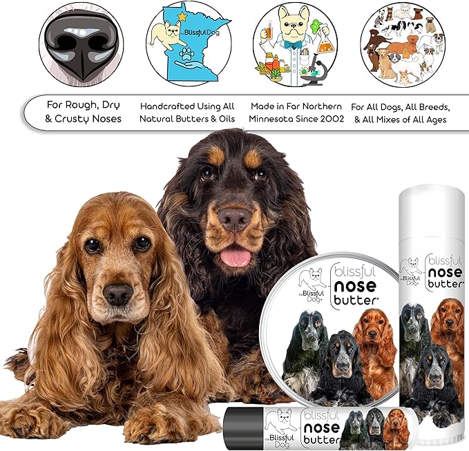 The Blissful Dog English Cocker Spaniel Unscented Nose Butter - Dog Nose Butter, 0.50 Ounce