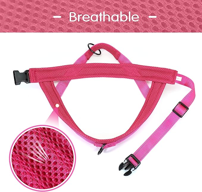 Didog No Pull Dog Harness with Soft Mesh Padded,Reflective & Quick Fit Light Weight Dog Strap Vest Harness,Easy for Walking Training (XS:Chest 15-18", Mesh-Hot Pink)