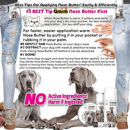 The Blissful Dog Weimaraner Nose Butter for Dry, Cracked Skin, Lick-Safe Dog Nose Balm with Moisturizing Shea Butter, Almond, Olive, and Essential Oils, Pet Supplies, Uncented, 0.50 oz.