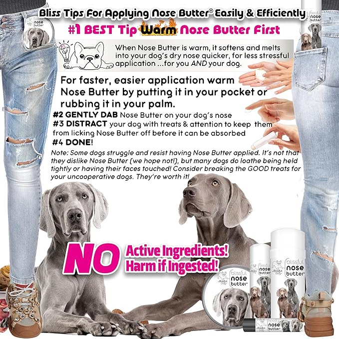 The Blissful Dog Weimaraner Unscented Nose Butter - Dog Nose Butter, 4 Ounce
