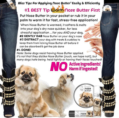 The Blissful Dog Tibetan Spaniel Nose Butter for Dry, Cracked Skin, Lick-Safe Dog Nose Balm with Moisturizing Shea Butter, Almond, Olive, and Essential Oils, Pet Supplies, Uncented, 8 oz.