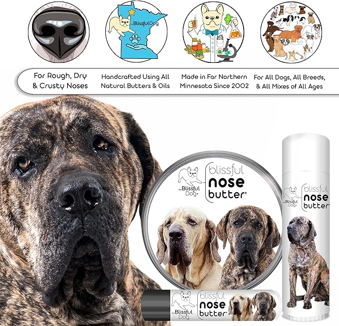 The Blissful Dog Fila Brasilerio Unscented Nose Butter - Dog Nose Butter, 4 Ounce,0.50 Ounce