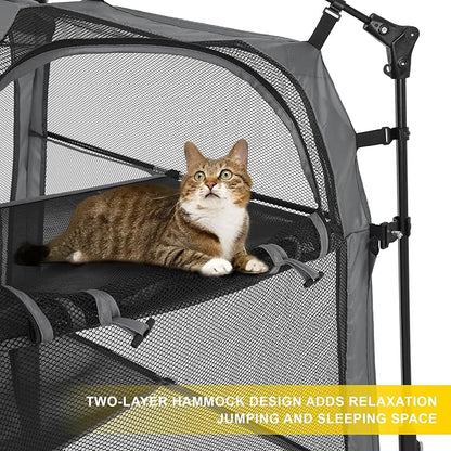 Cat Tower Tent,Outdoor Patio Cat Enclosures with Breathable Mesh,Indoor Playpen Portable Exercise Tent