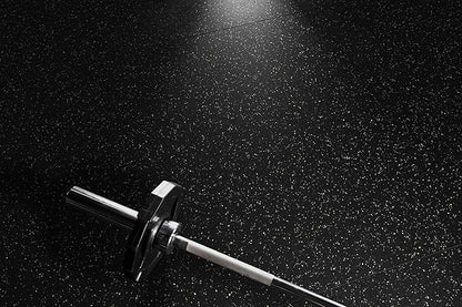 Playsafer Genaflex Rubber Gym Floor Mat, Heavy Duty Commercial Protective Gym Flooring Roll - 8mm Thick (10% Blue, 4' X 15')