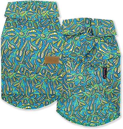 Parisian Pet Tribal Camp Beach Outfit - 100% Cotton Summer Clothes - Stylish Dog Costume - Breathable and Cool Pet Clothing - Machine Washable Shirts for Medium Dogs - M