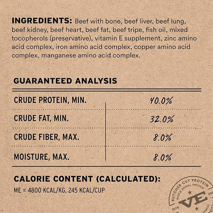 Vital Essentials Freeze-Dried Raw Beef Meal or Mixer Dog Food Crunchy Mini Nibs, 5.5 oz