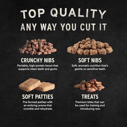 Vital Essentials Freeze-Dried Raw Beef & Chicken Meal or Mixer Cat Food Soft Nibs | 99% Beef, Chicken, Organs & Bone | 12 oz