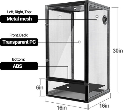 34 Gal Reptile Cage Screen Terrarium Front Opening 2 Sizes