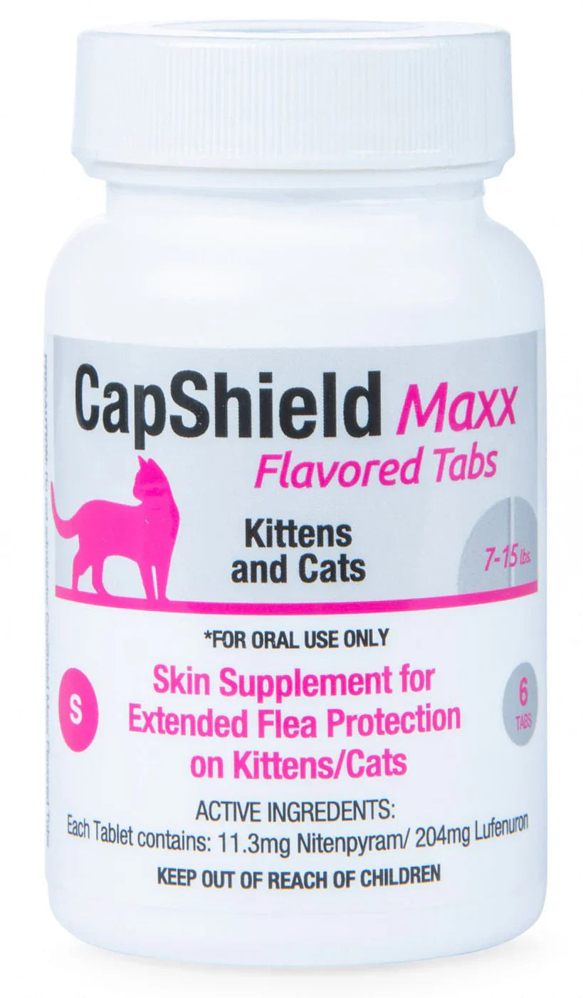CapShield Maxx Flavored Tabs Flea Supplement For Cats and Kittens 7-15lb 6ct