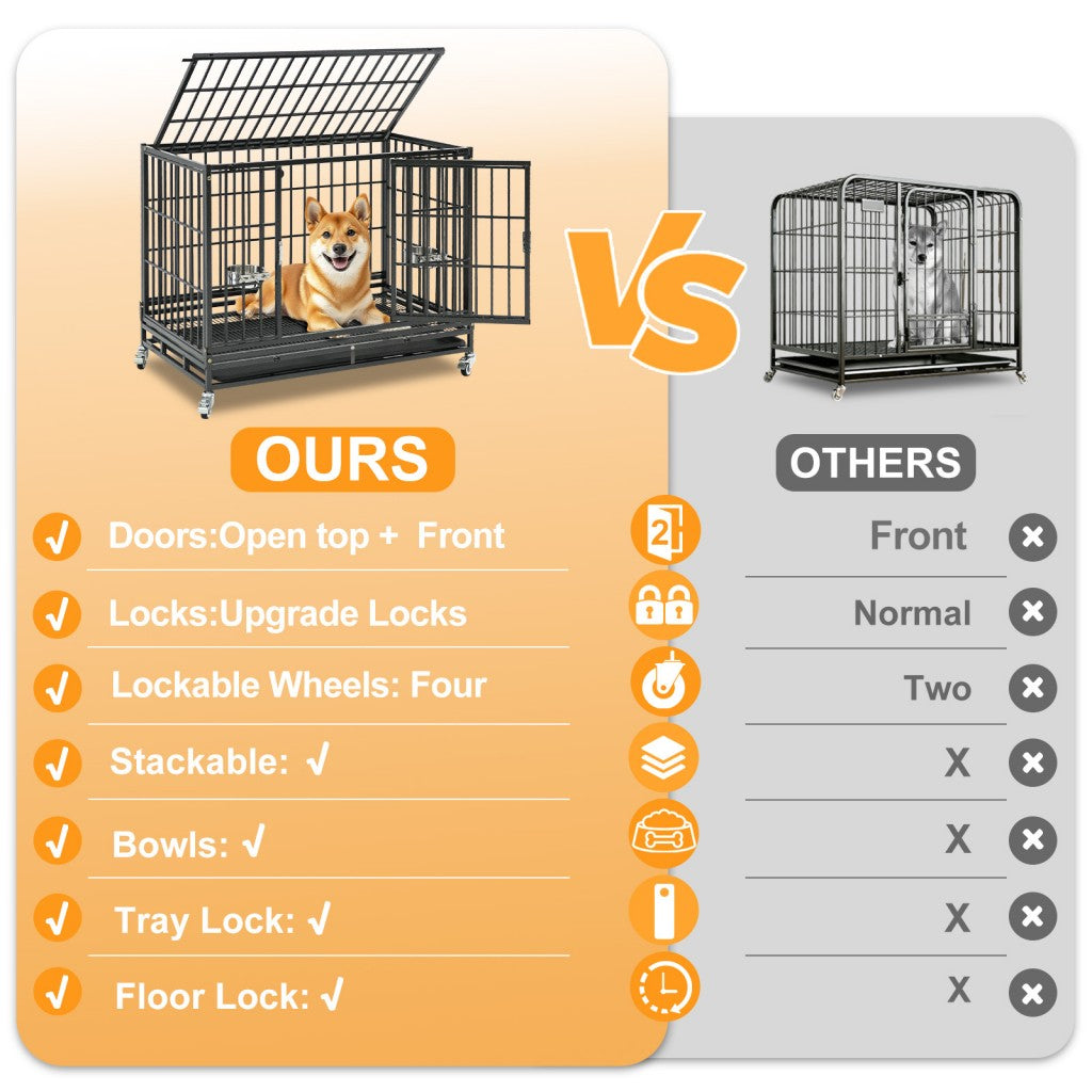 37" Stackable Heavy Duty Dog Crate 371D03