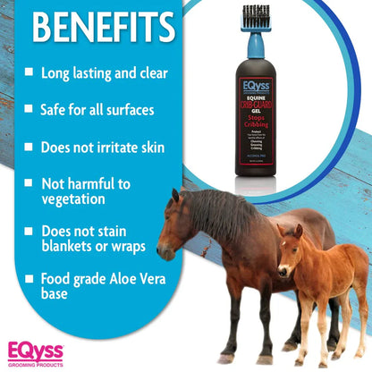 EQyss Crib-Guard Anti-Chewing Gel w/ Brush 16 oz. Aloe-Based Anti-Chew Horses