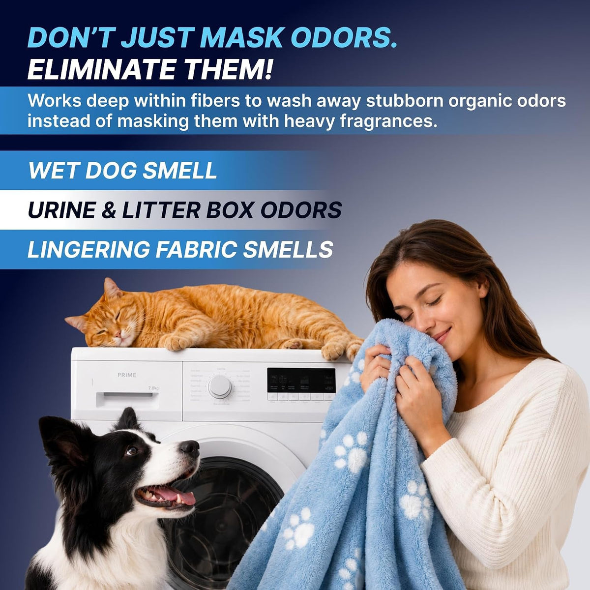 Enzyme Pet Laundry Detergent Powder – Odor & Stain Remover, 70 Loads