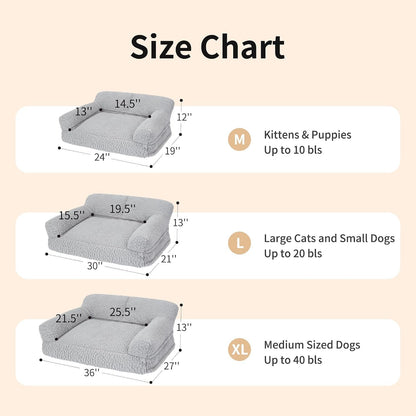 Pink Orthopedic Cat Sofa Bed – 2 Sizes, Washable Cover