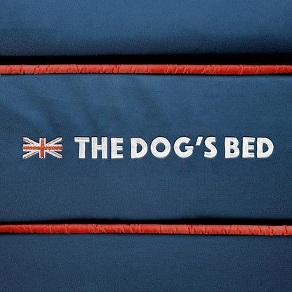 The Dog’s Bed Orthopedic Dog Bed XXL Blue Oxford with Red Trim UK Flag Dog Bed 51.5x39, Memory Foam, Pain Relief: Arthritis, Post Surgery, Lameness, Veterinary Approved, Waterproof Washable Cover