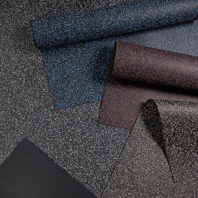 Playsafer Genaflex Rubber Gym Floor Mat - Heavy Duty Commercial Protective Gym Flooring Roll, 8mm Thick (4' X 20', 10% Tan)