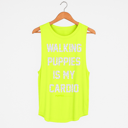 Walking Puppies is My Cardio Women's Sleeveless Tank | Gift for Dog Moms | Made in Los Angeles USA