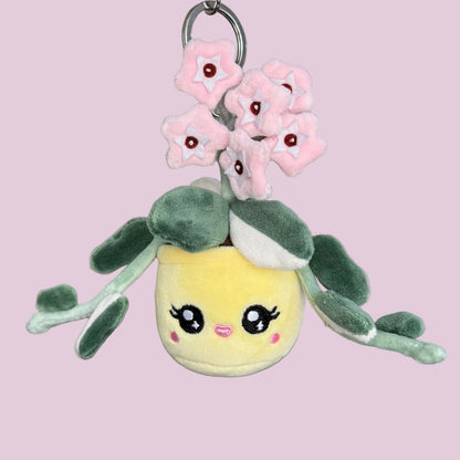 Hoya Carnosa ‘Krimson Queen’ Plush Keychain – 5″ Variegated Houseplant Bag Charm