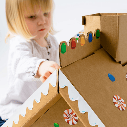Cardboard Gingerbread Cat Playhouse Kit
