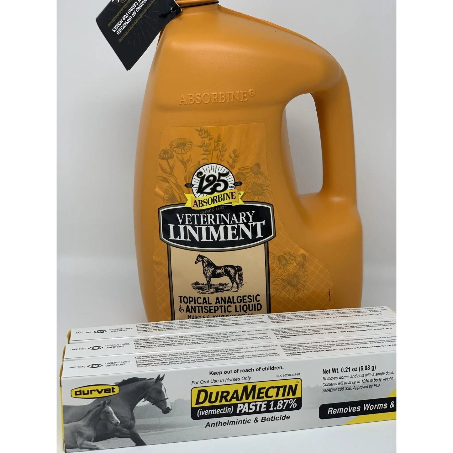 Absorbine Liniment and Wormer Spring Sale Gallon Plus 3-Pack Wormer Bundle
