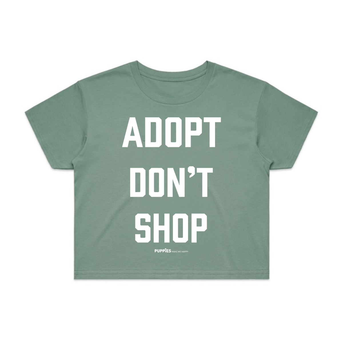 Adopt Don't Shop Crop Top | Gift for Rescue Advocates & Dog Lovers | Made in USA