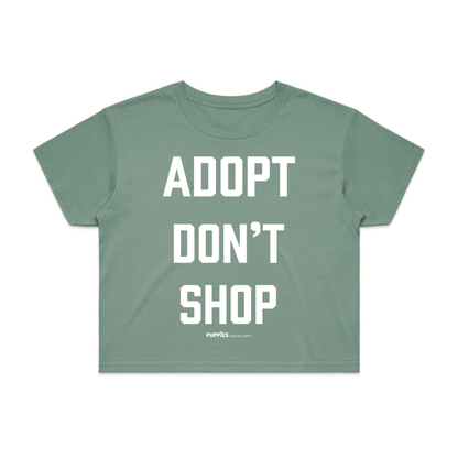 Adopt Don't Shop Crop Top | Gift for Rescue Advocates & Dog Lovers | Made in USA
