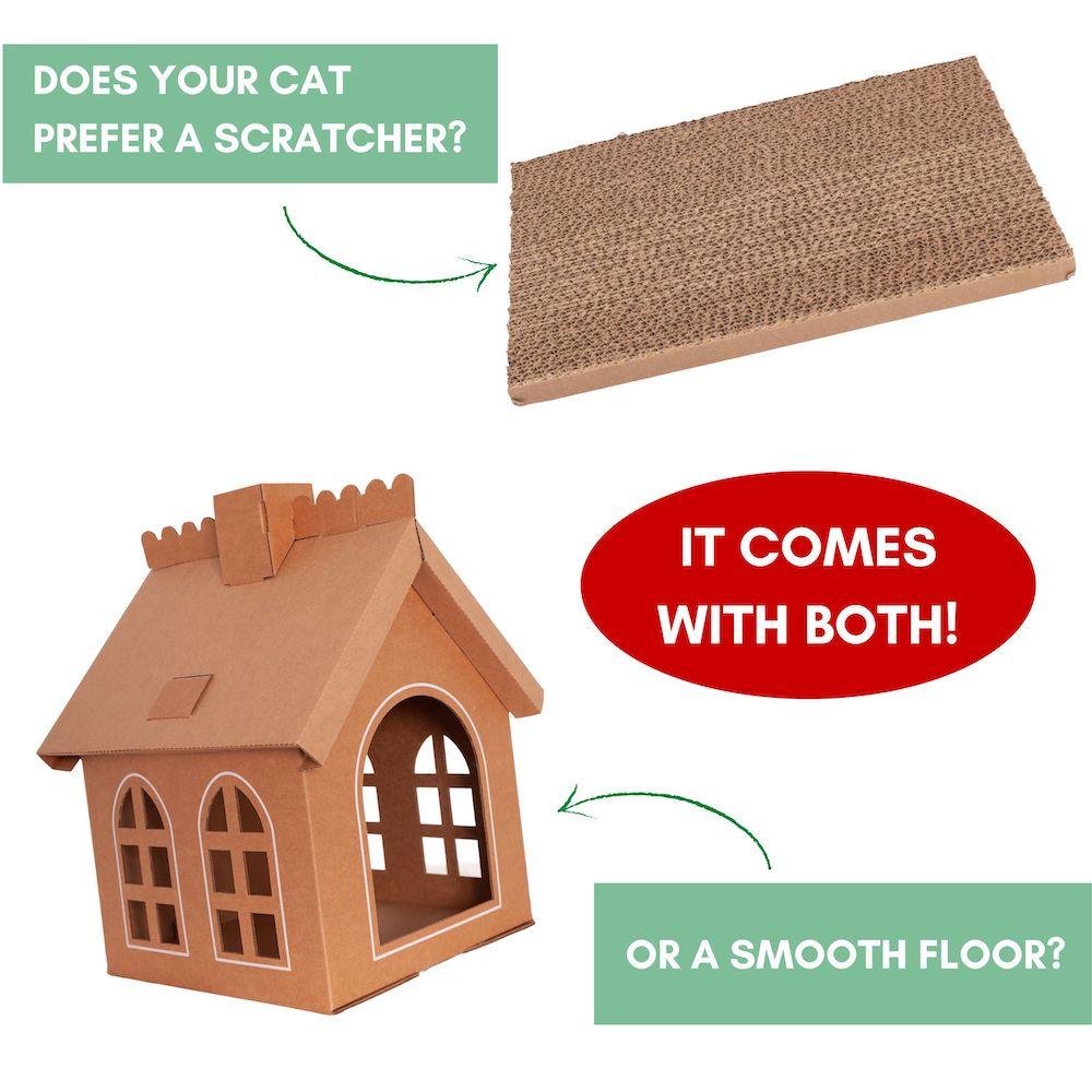 Cardboard Gingerbread Cat Playhouse Kit