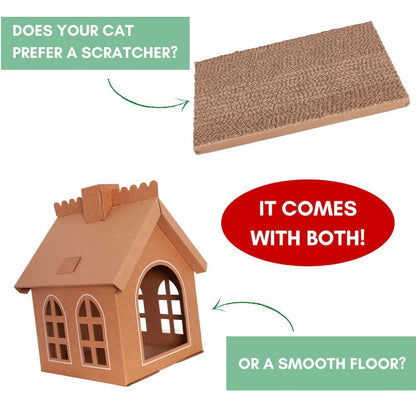 Cardboard Gingerbread Cat Playhouse Kit