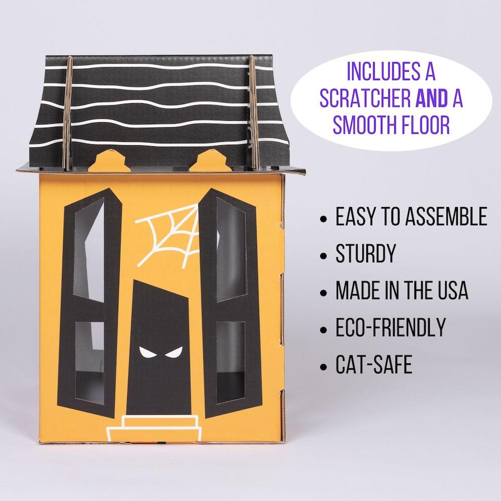 Spooky Cat Haunted House Cardboard Condo