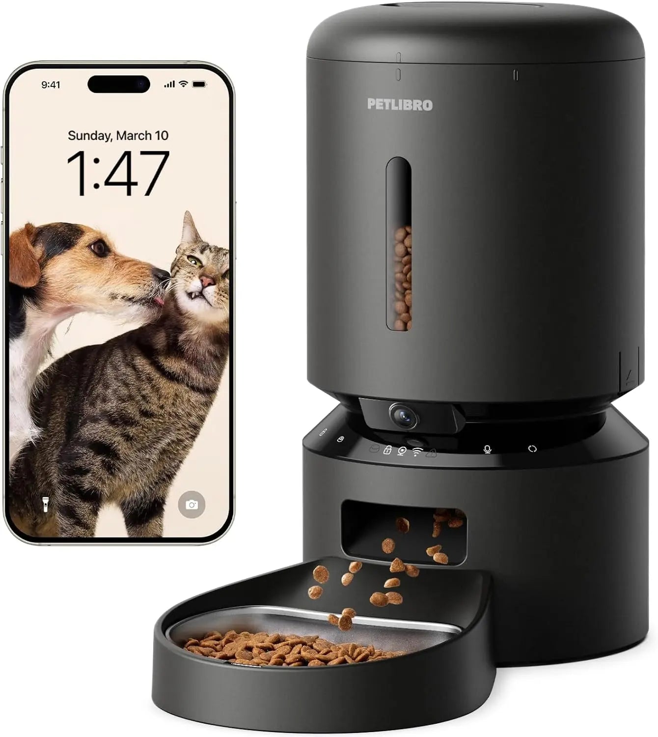 Automatic Pet Feeder 3L/5L with Camera, Timed Portions, Voice Call, Dual Power
