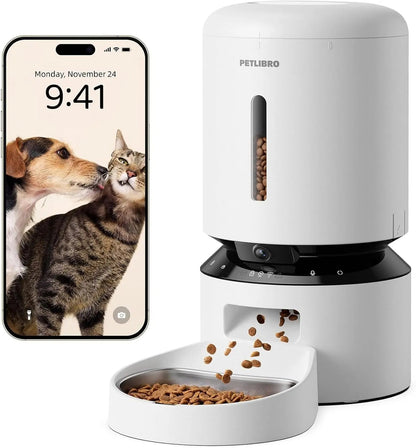 Automatic Pet Feeder 3L/5L with Camera, Timed Portions, Voice Call, Dual Power