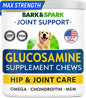 BARK&SPARK Liquid or Chews Glucosamine Joint Supplement for Dogs Mobility