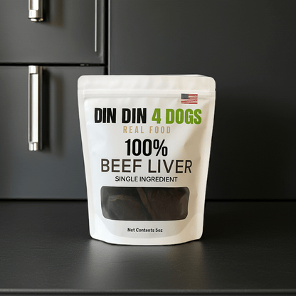 100% Beef Liver Dog Treats, 5 Ounce Bag, Single Ingredient, High Protein