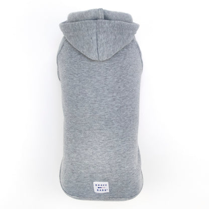 Brave Bark Hooded Dog Fleece - Heather Grey