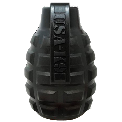 Grenade Shaped eDispenser Durable Dog Chew Toy & Treat Dispenser - Magnum Black