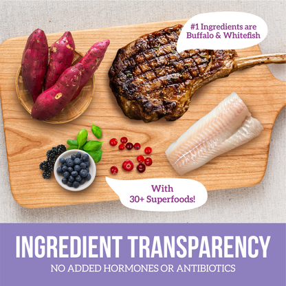 Grain Free Buffalo, Whitefish & Sweet Potato Recipe