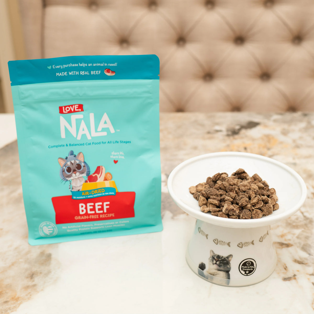 Beef Grain Free Recipe Air-Dried Adult Cat Food 1lb bag