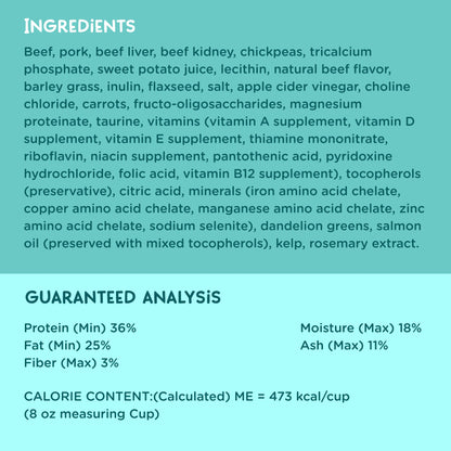 Beef Grain Free Recipe Air-Dried Adult Cat Food 1lb bag