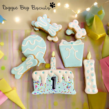 “CAKE & CANDLE™” Gift Set — Certified Lookie-a-Tookie™ Canine Cookies, Birthday Dog Treat Gift 🎂🐾
