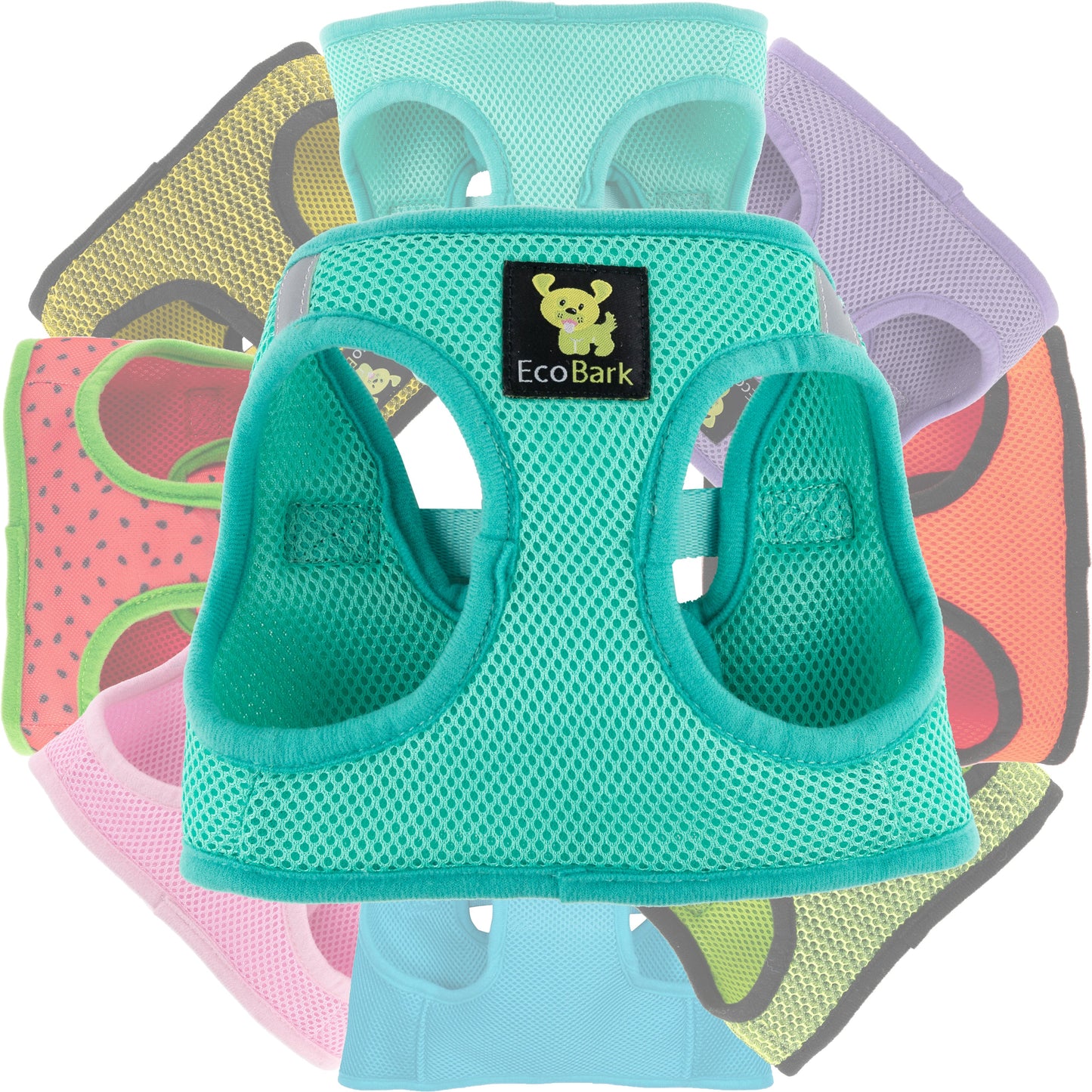 EcoBark Step In Dog Harness - XXXS to Medium Breeds- Reflective Soft Mesh Harness for Teacup, Small Dogs and Puppies / Mint Turquoise